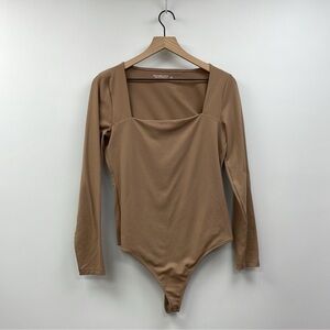 Abercrombie & Fitch Tan Long Sleeve Bodysuit
